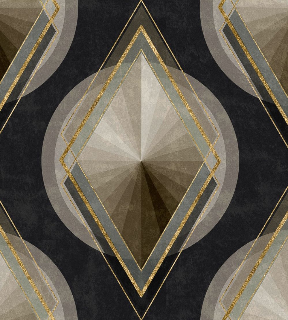 Metropolis Wallpaper by MINDTHEGAP Black,Grey,Gold