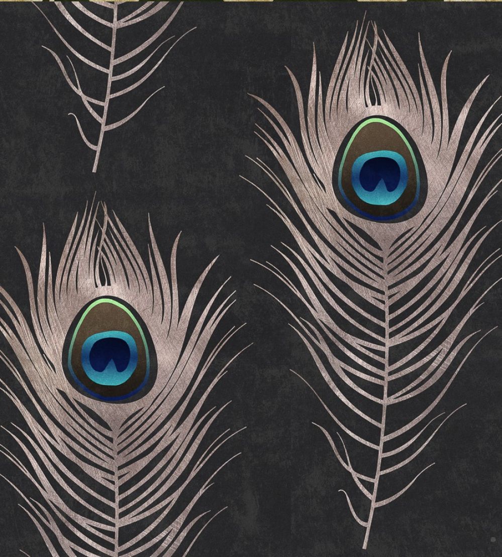 Peacock Wallpaper by MINDTHEGAP Black,Blue