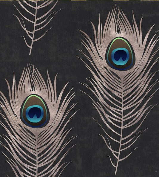 Peacock Wallpaper by MINDTHEGAP Black,Blue