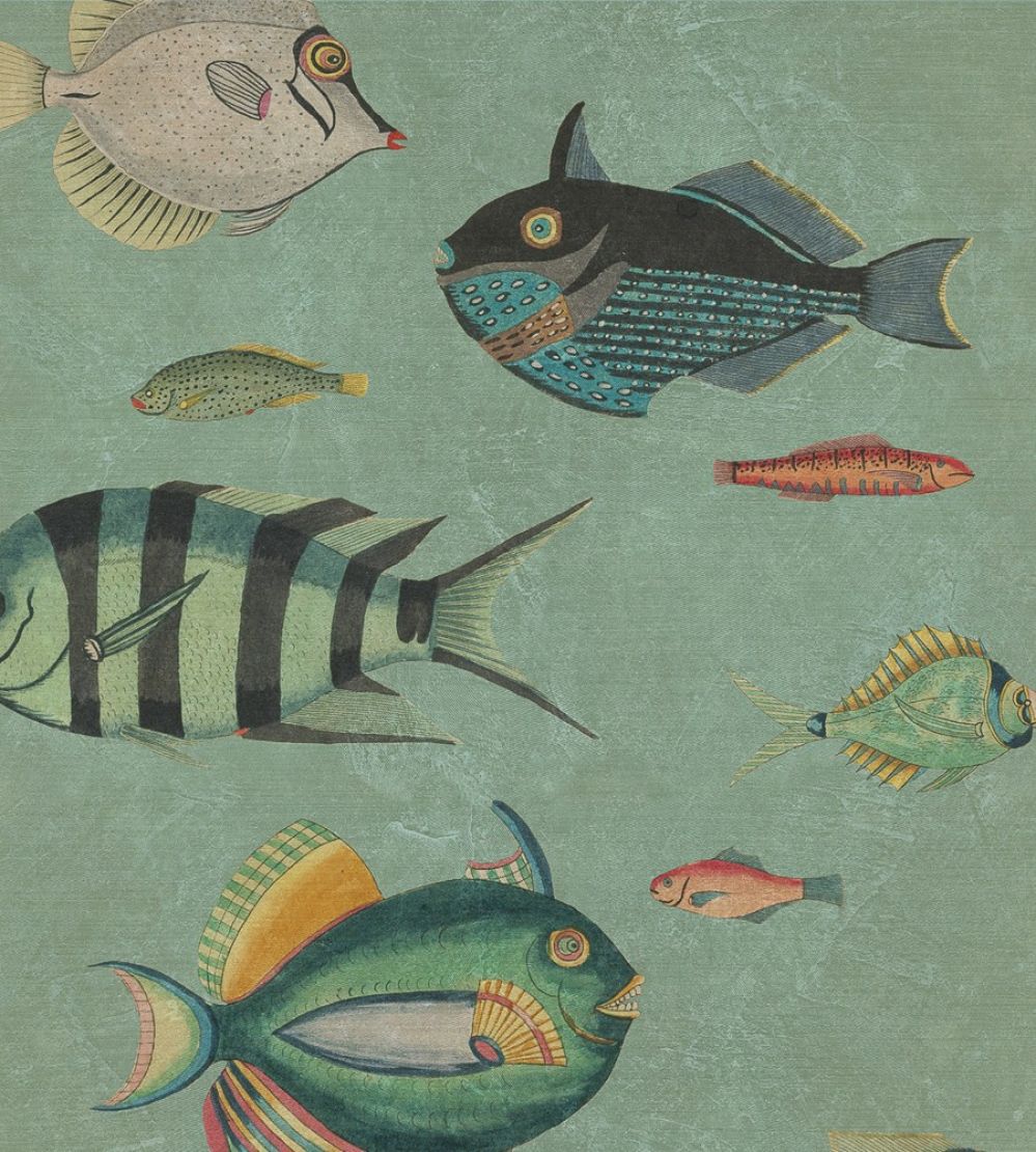 Poissons Wallpaper by MINDTHEGAP Blue,Green