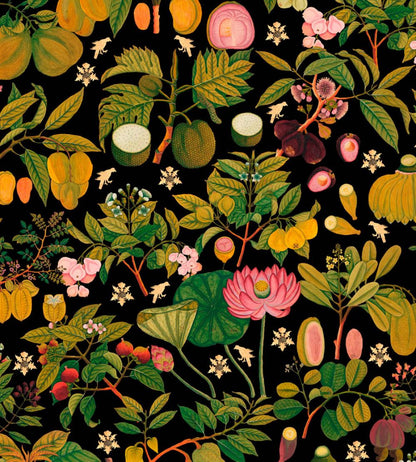 Asian Fruits And Flowers Wallpaper by MINDTHEGAP Anthracite