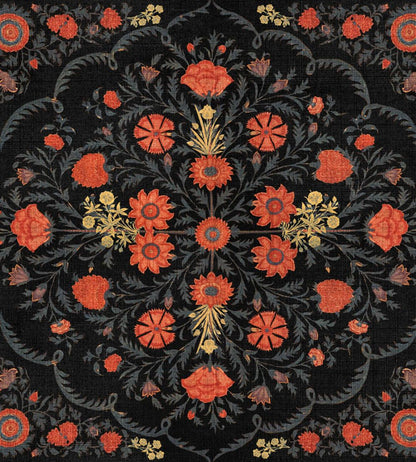 Hindu Bloom Wallpaper by MINDTHEGAP Anthracite