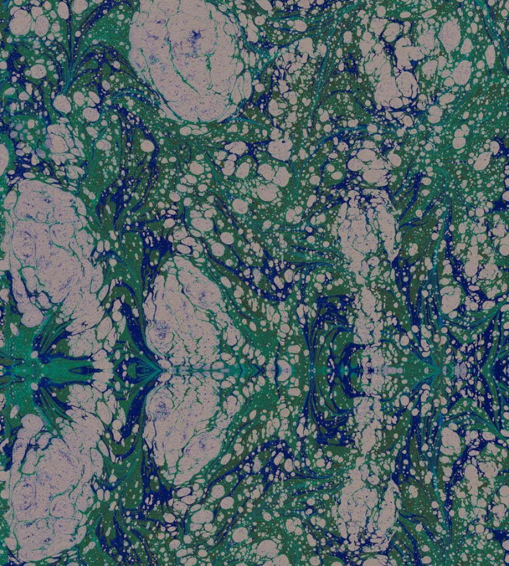 Marbled Paper Wallpaper by MINDTHEGAP Blue, Green, Grey