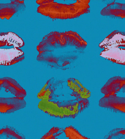Neon Kiss Wallpaper by MINDTHEGAP Blue