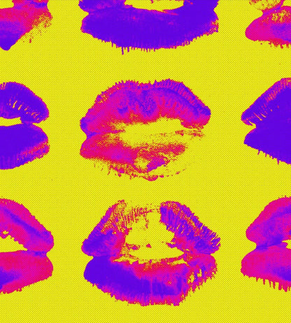 Neon Kiss Wallpaper by MINDTHEGAP Pink, Purple, Yellow