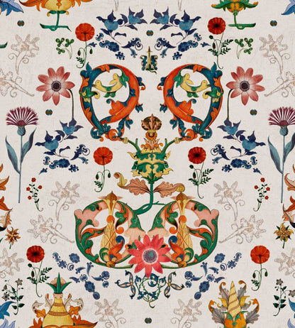 Transylvania Folk Wallpaper by MINDTHEGAP White, Blue