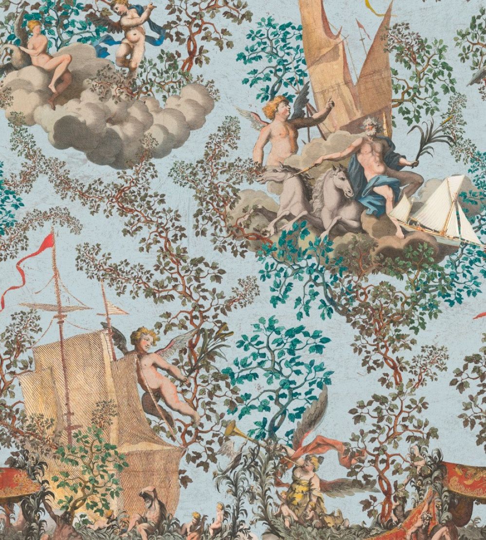 Journey To Eden Fabric by MINDTHEGAP Blue