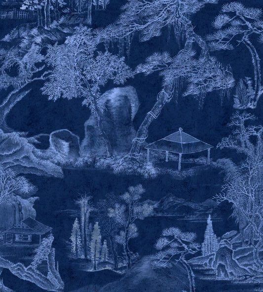 Asian Scenery Wallpaper by MINDTHEGAP Indigo