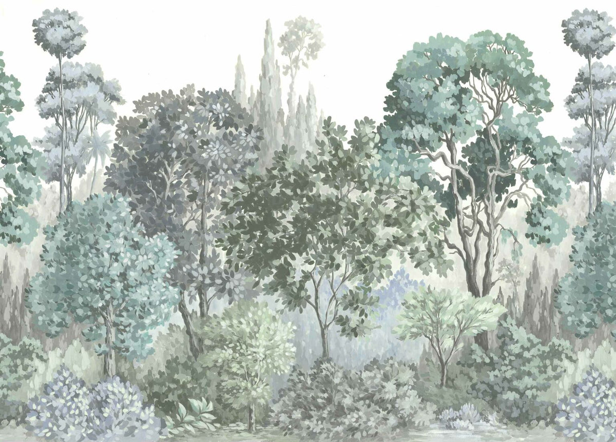 Minerva mural by Coordonné in Swan, flat pattern view
