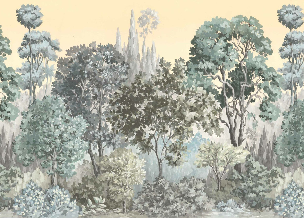 Minerva mural by Coordonné in Vainilla, flat pattern view