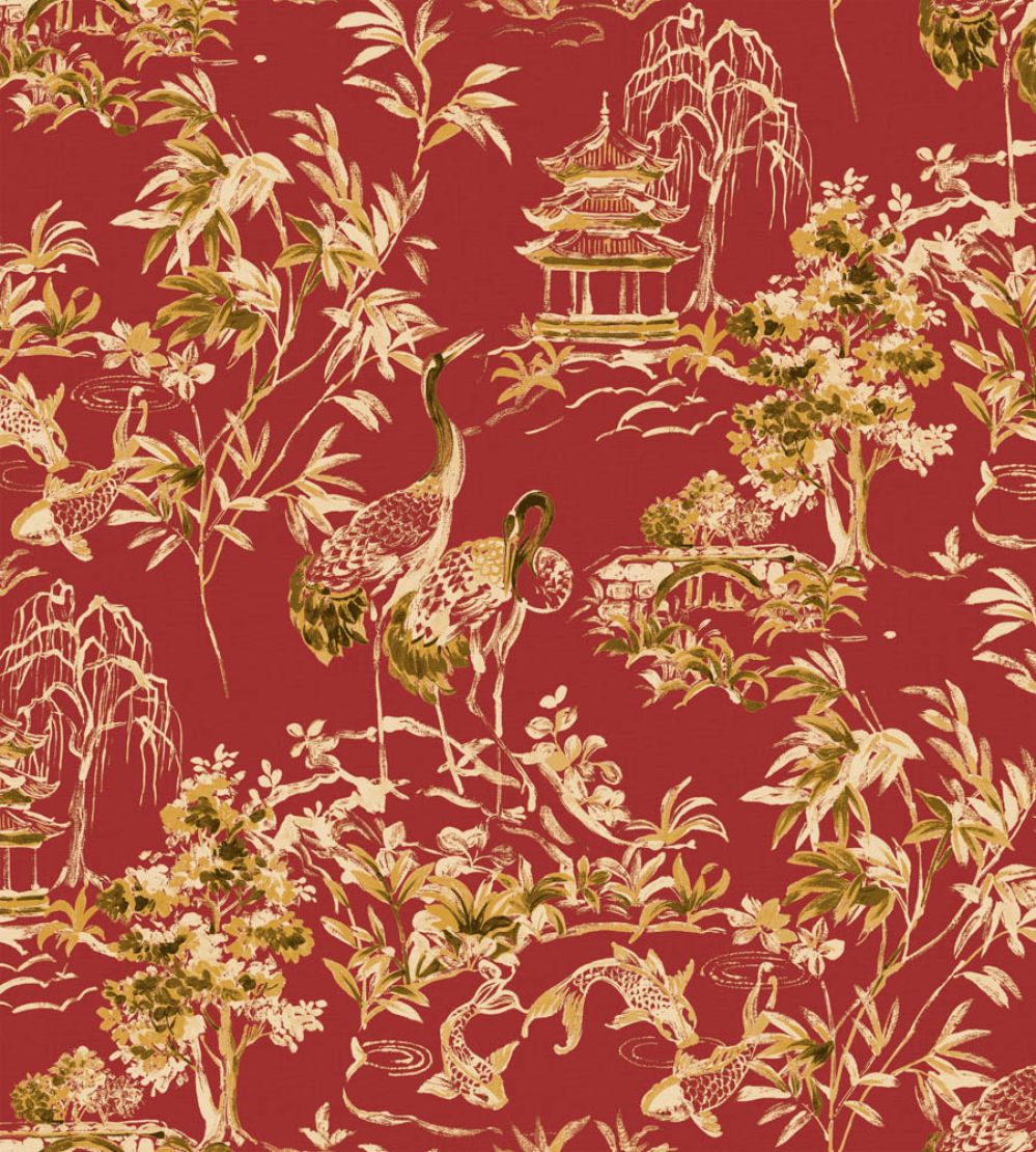 Ming Pagoda Wallpaper by Coordonne Ruby