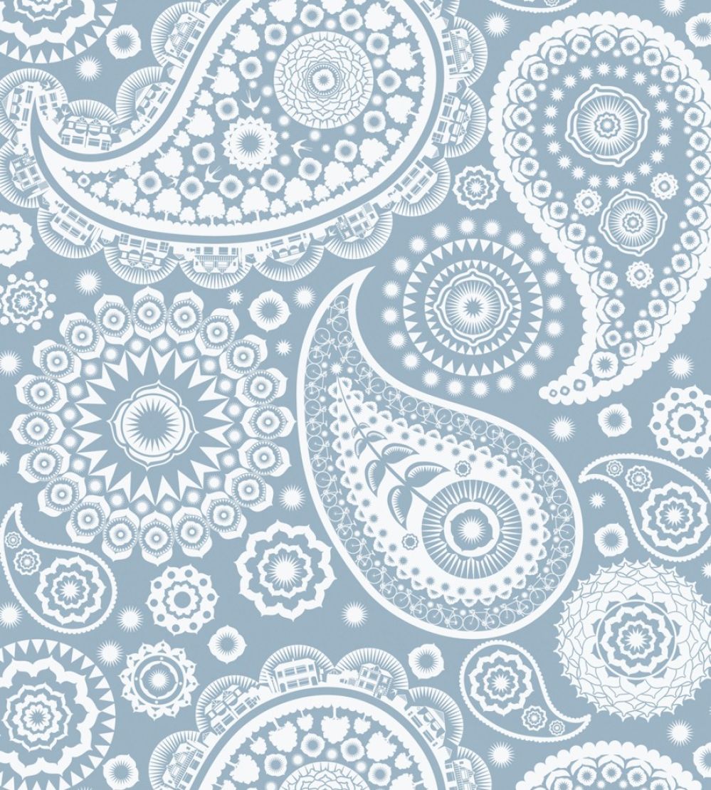 Paisley Crescent Wallpaper by Mini Moderns Chalkhill Blue