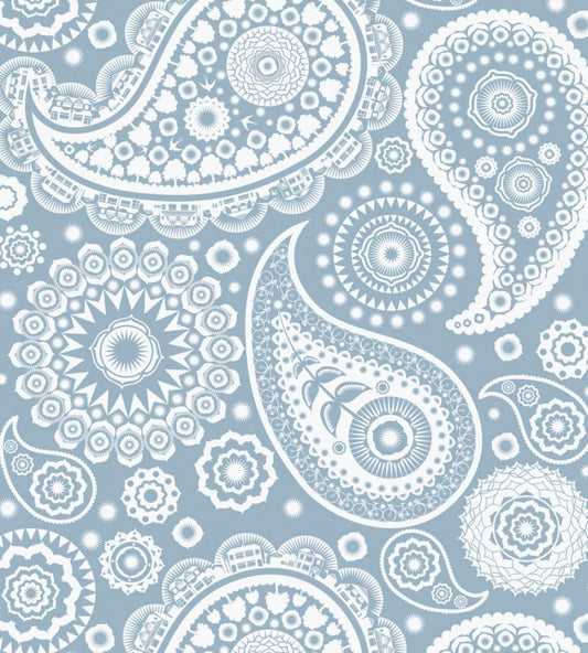 Paisley Crescent Wallpaper by Mini Moderns Chalkhill Blue