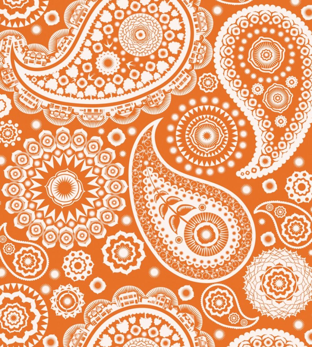 Paisley Crescent Wallpaper by Mini Moderns Tangerine Dream