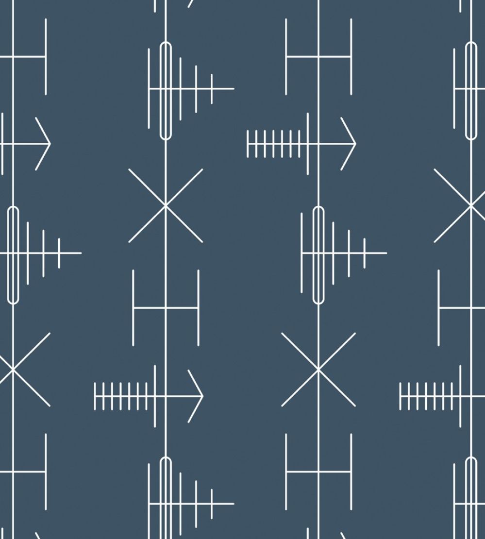 Transmission Wallpaper by Mini Moderns Washed Denim