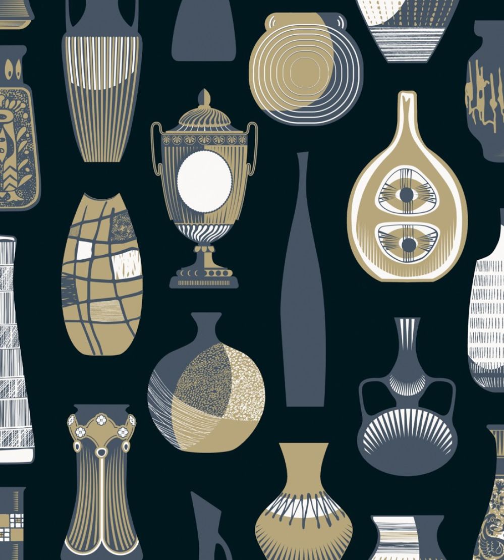 Vessel Wallpaper by Mini Moderns Midnight