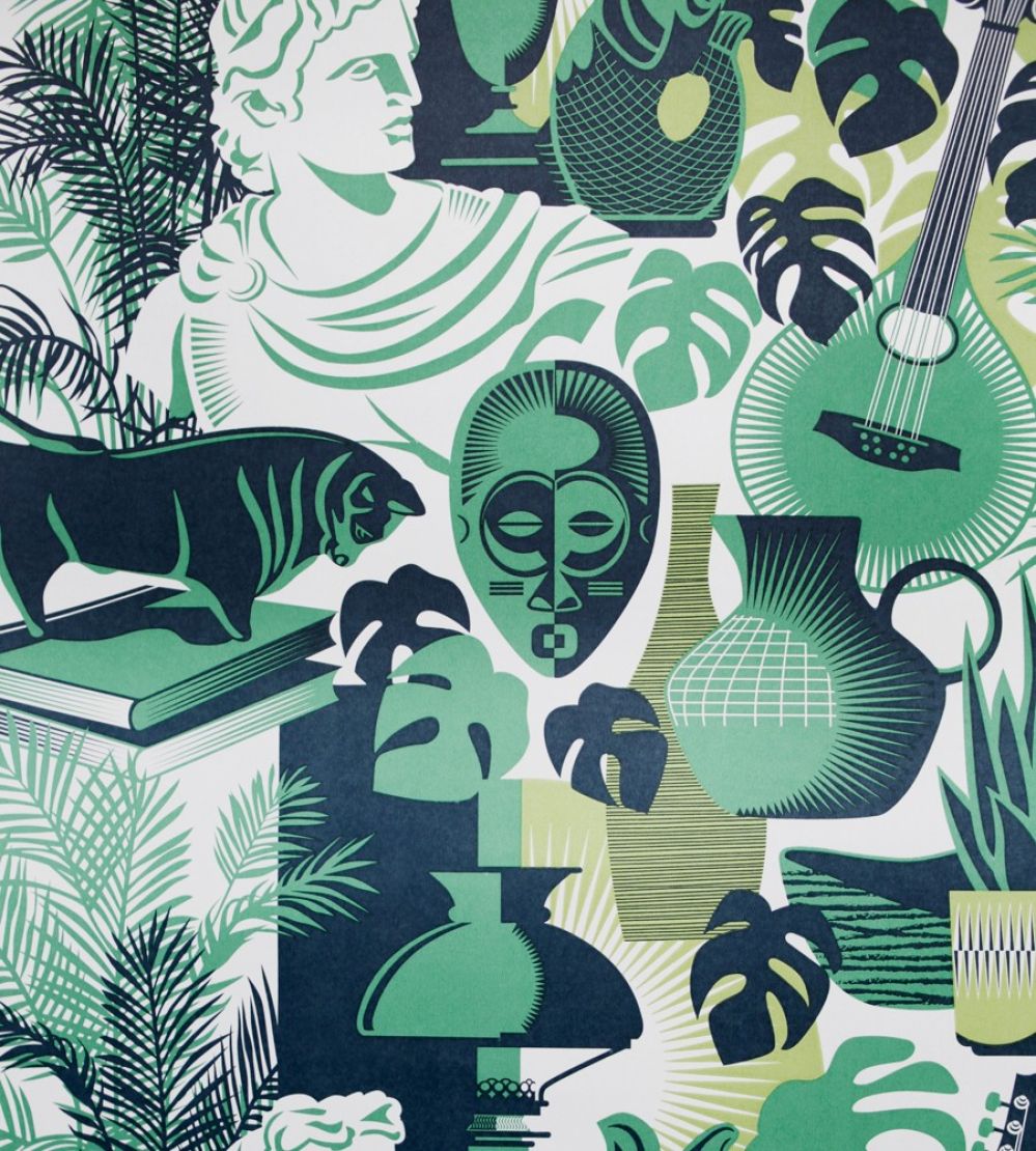 Art Room Wallpaper by Mini Moderns Coach Emerald