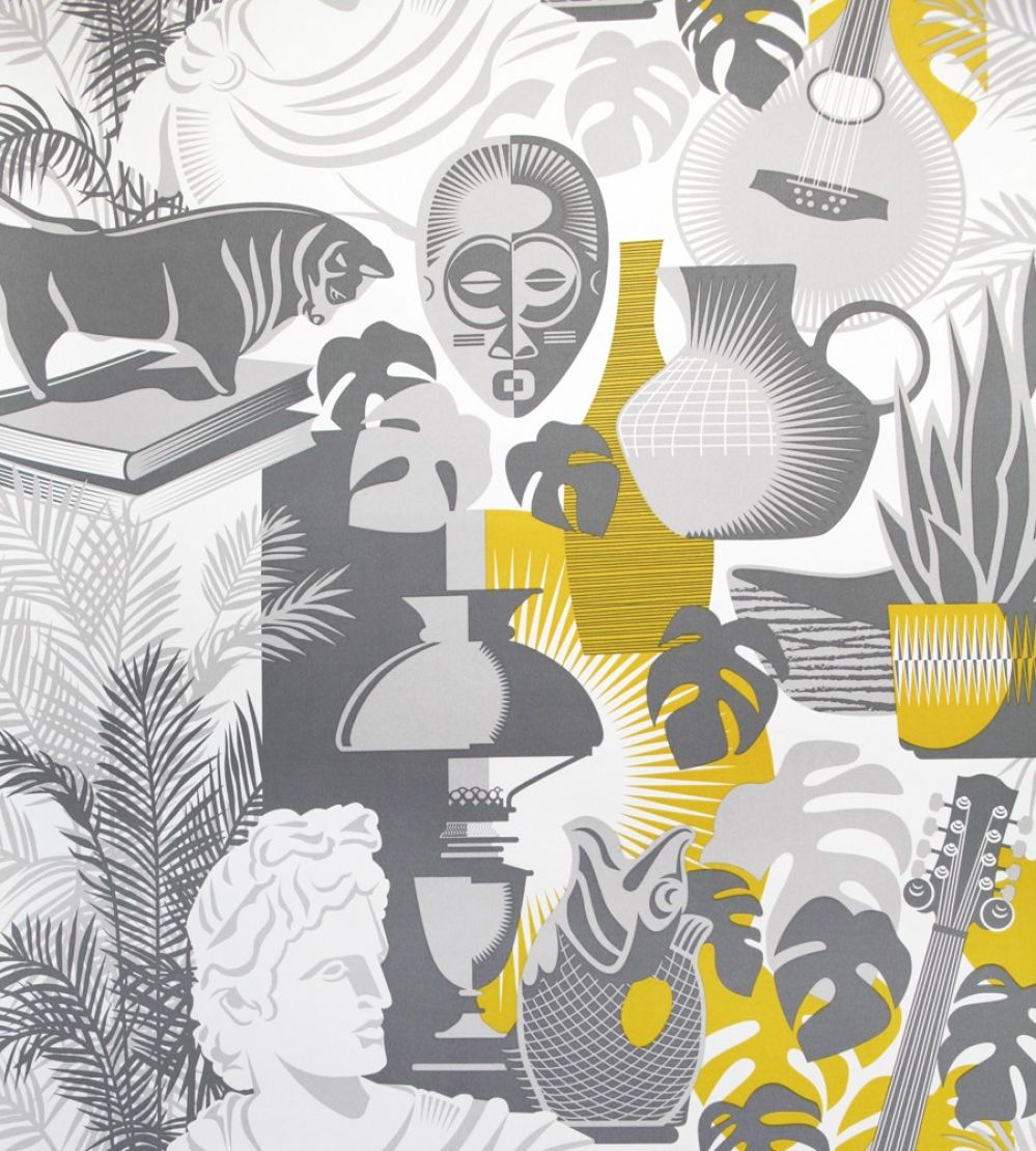 Art Room Wallpaper by Mini Moderns Concrete