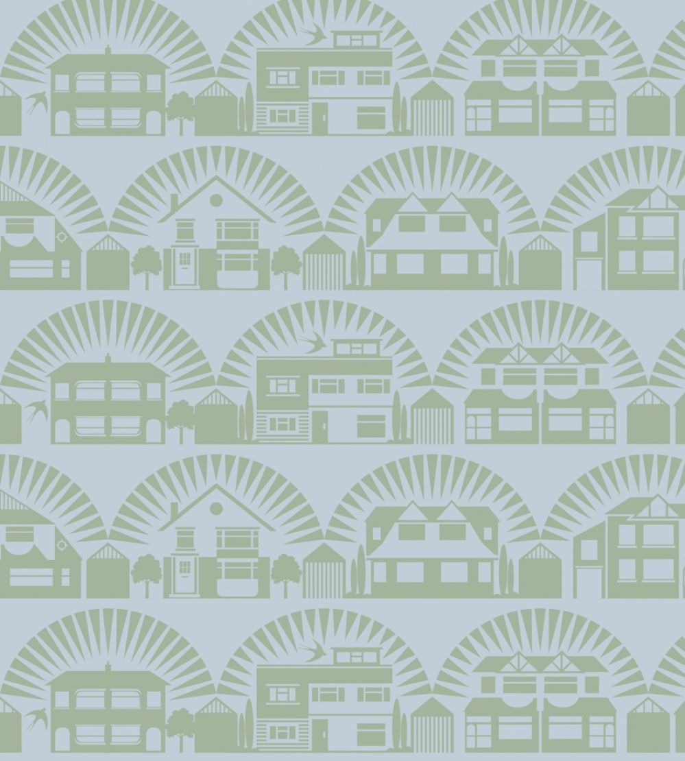 Metroland Wallpaper by Mini Moderns British Lichen