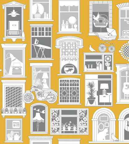 One Day Wallpaper by Mini Moderns Mustard