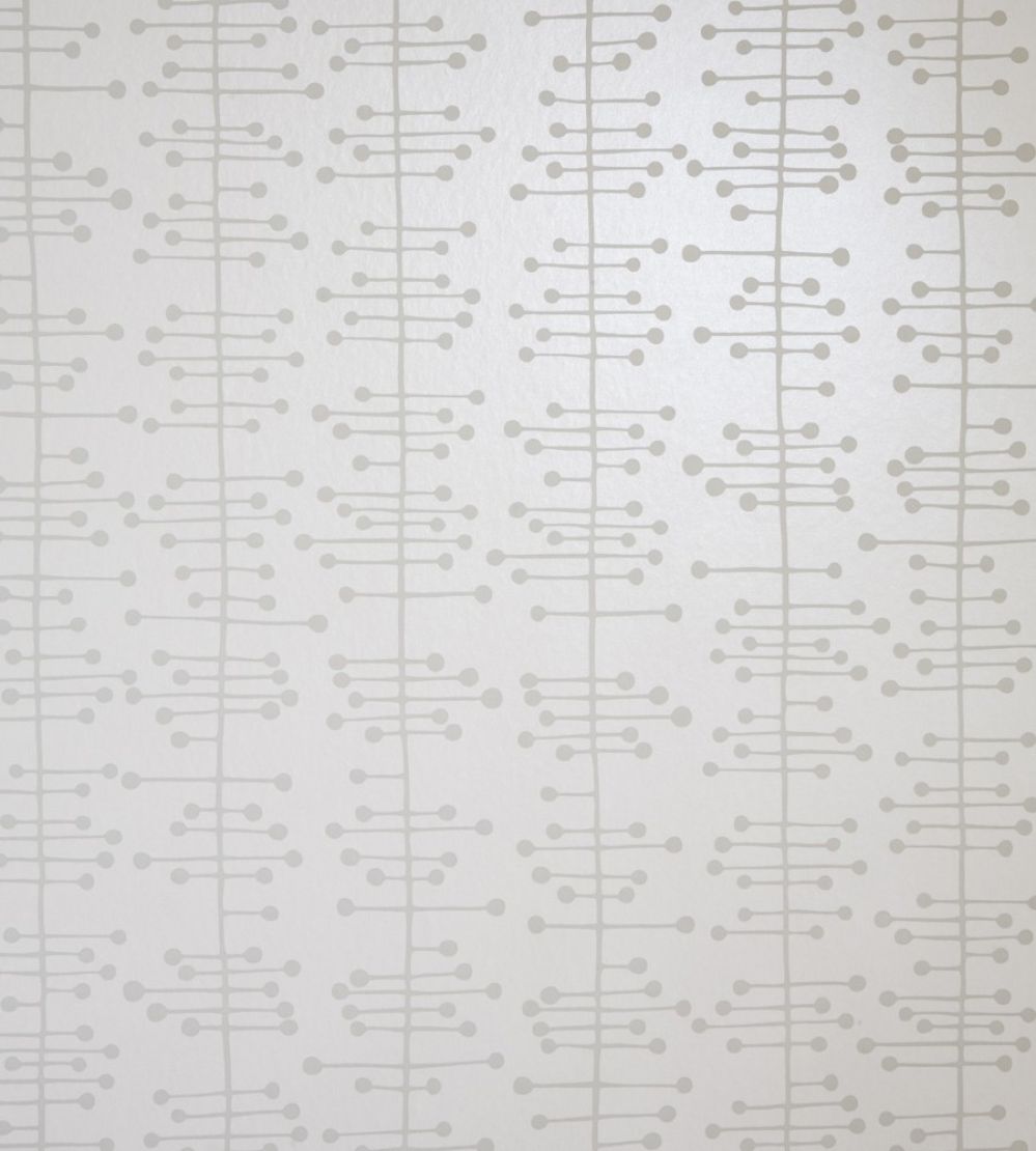 Muscat Small Wallpaper by MissPrint Soft White with Grey