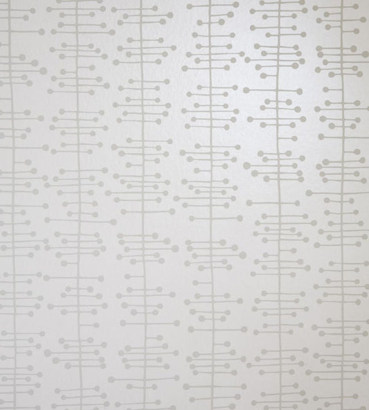 Muscat Small Wallpaper by MissPrint Soft White with Grey