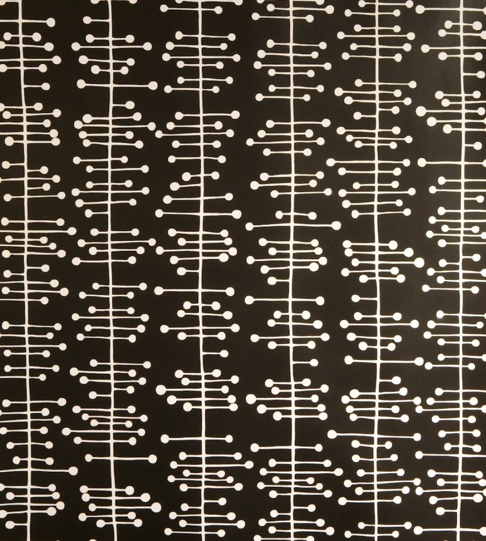 Muscat Small Wallpaper by MissPrint Black with White