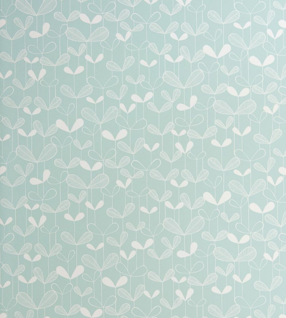 Saplings Wallpaper by MissPrint Pale Aqua