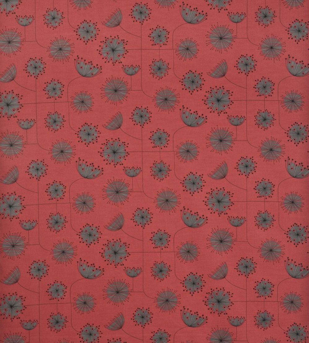 Dandelion Mobile Fabric by MissPrint Coral with Storm