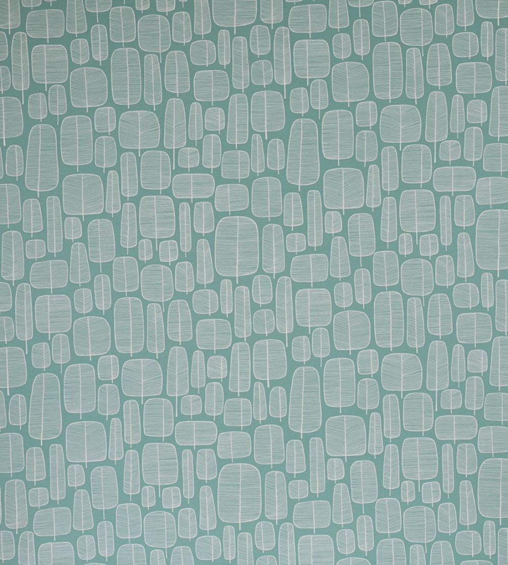 Little Trees Fabric by MissPrint Aquamarine