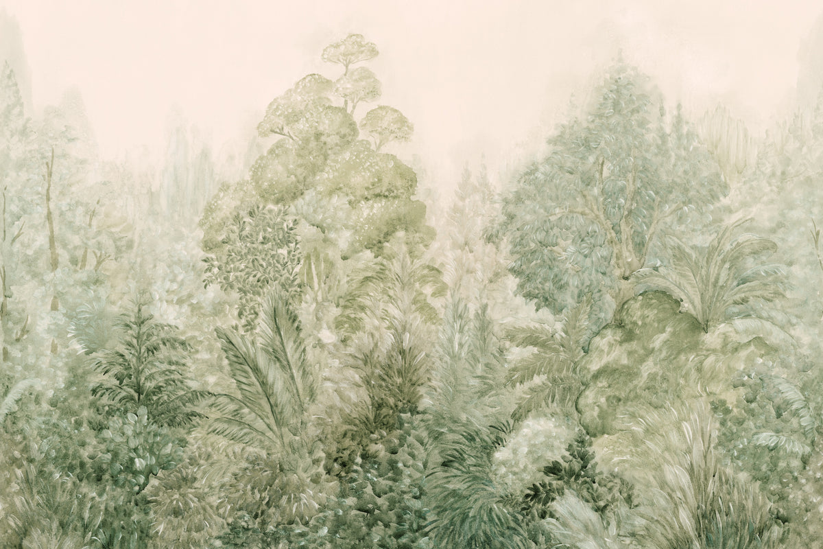 Misty Grove Green mural by Hovia