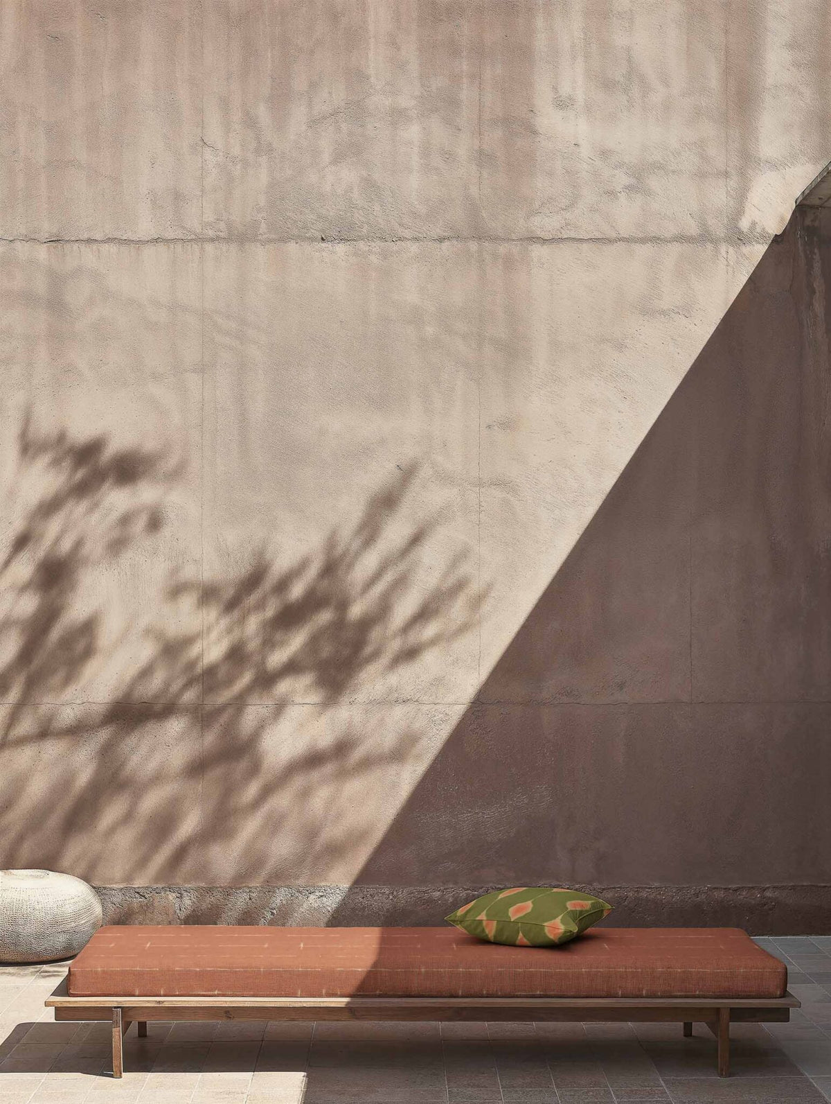 Miura fabric by Coordonné in Amber, shown in a styled room