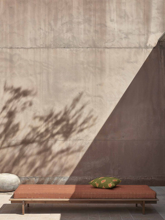 Miura fabric by Coordonné in Amber, shown in a styled room
