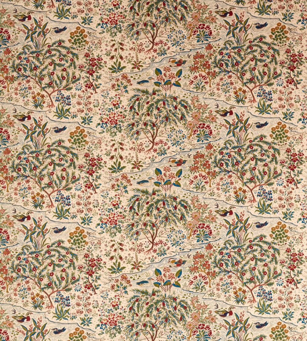 Moat Birds Fabric by Sanderson Damson/Cobalt
