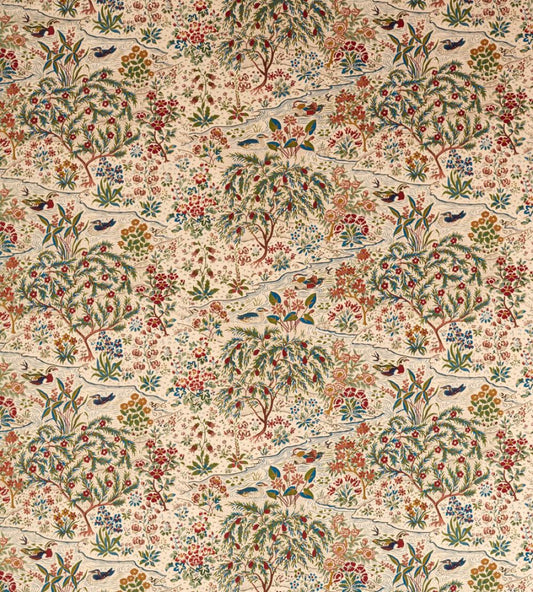 Moat Birds Fabric by Sanderson Damson/Cobalt