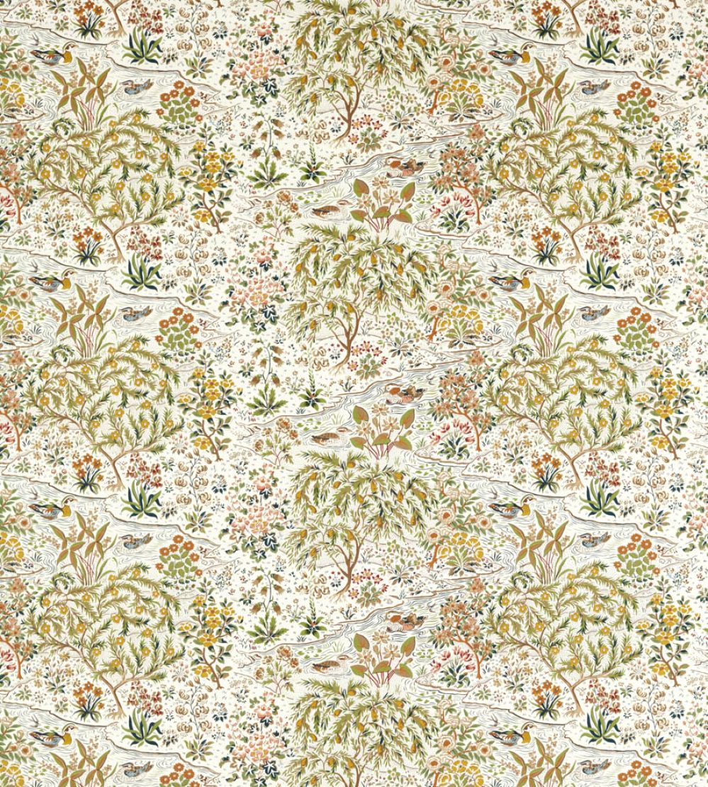 Moat Birds Fabric by Sanderson Fawn/Harvest