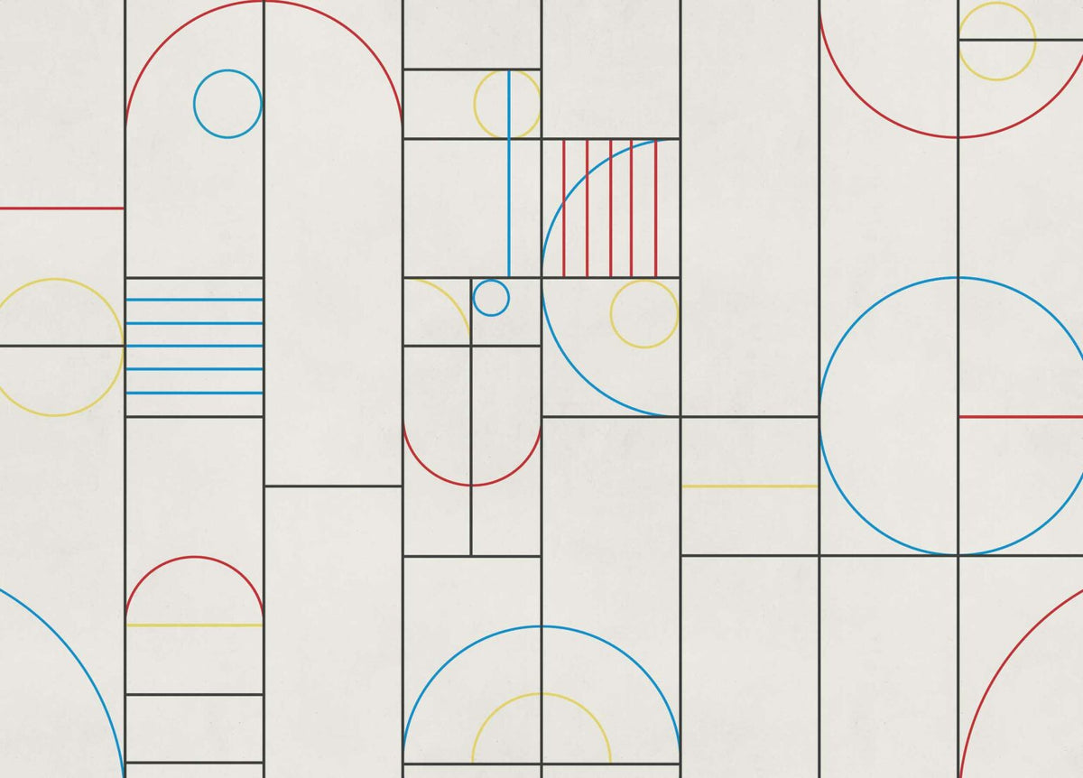 Modular mural by Coordonné in CMYK, flat pattern view