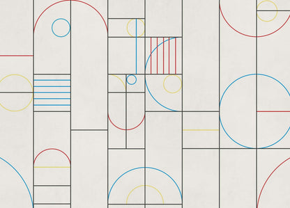 Modular mural by Coordonné in CMYK, flat pattern view
