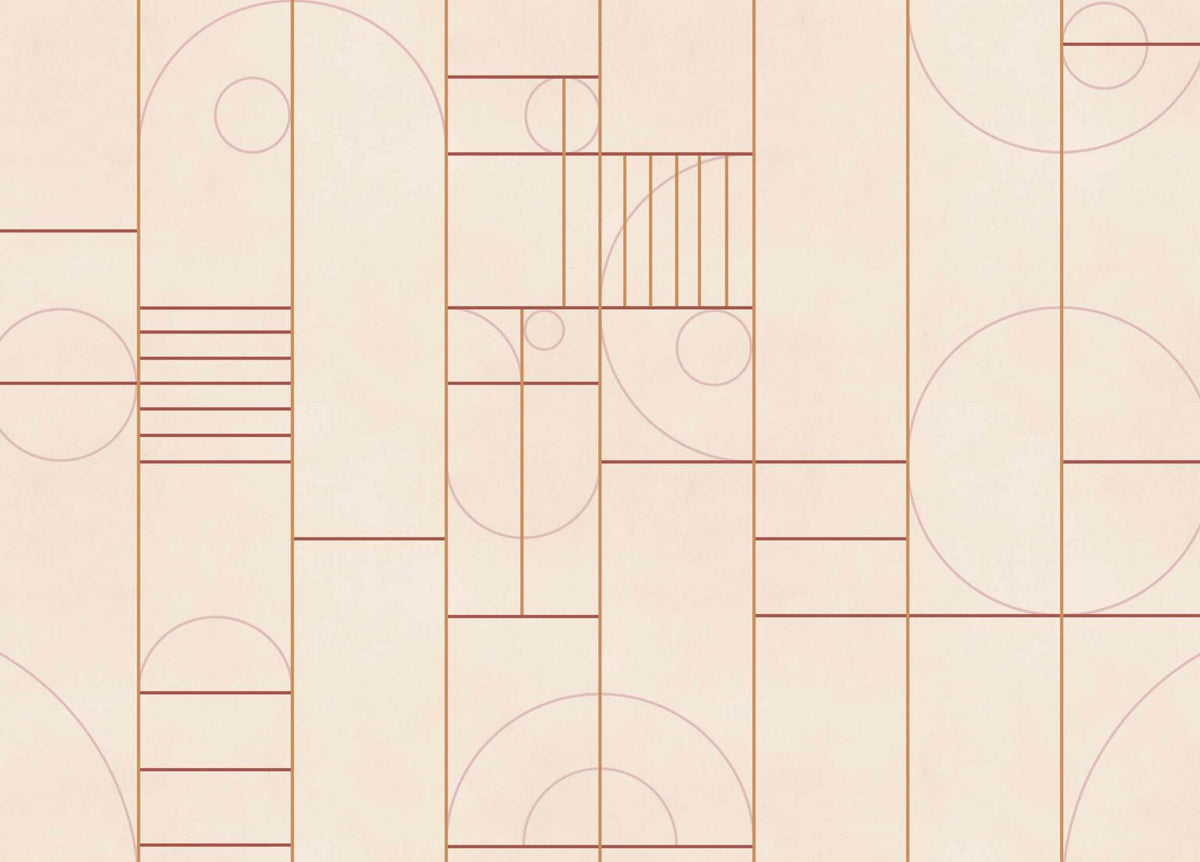 Modular mural by Coordonné in Peony, flat pattern view