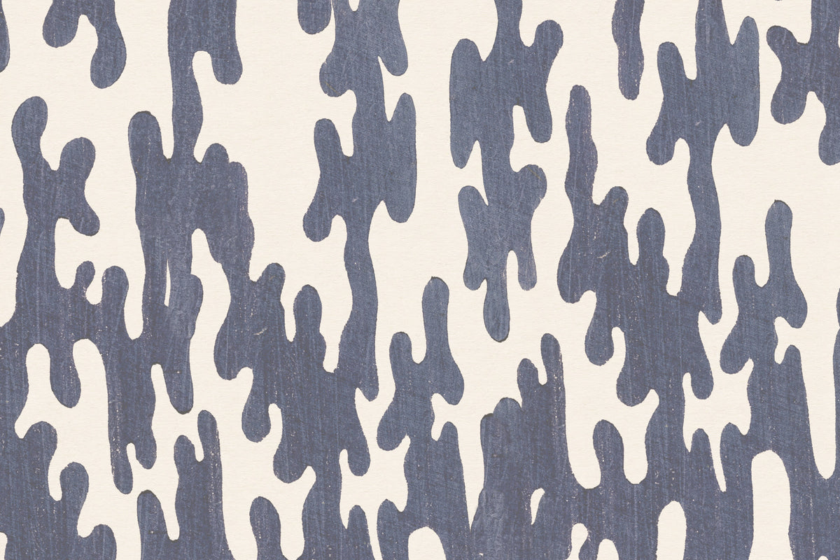 Mokuhanga Navy wallpaper by Hovia