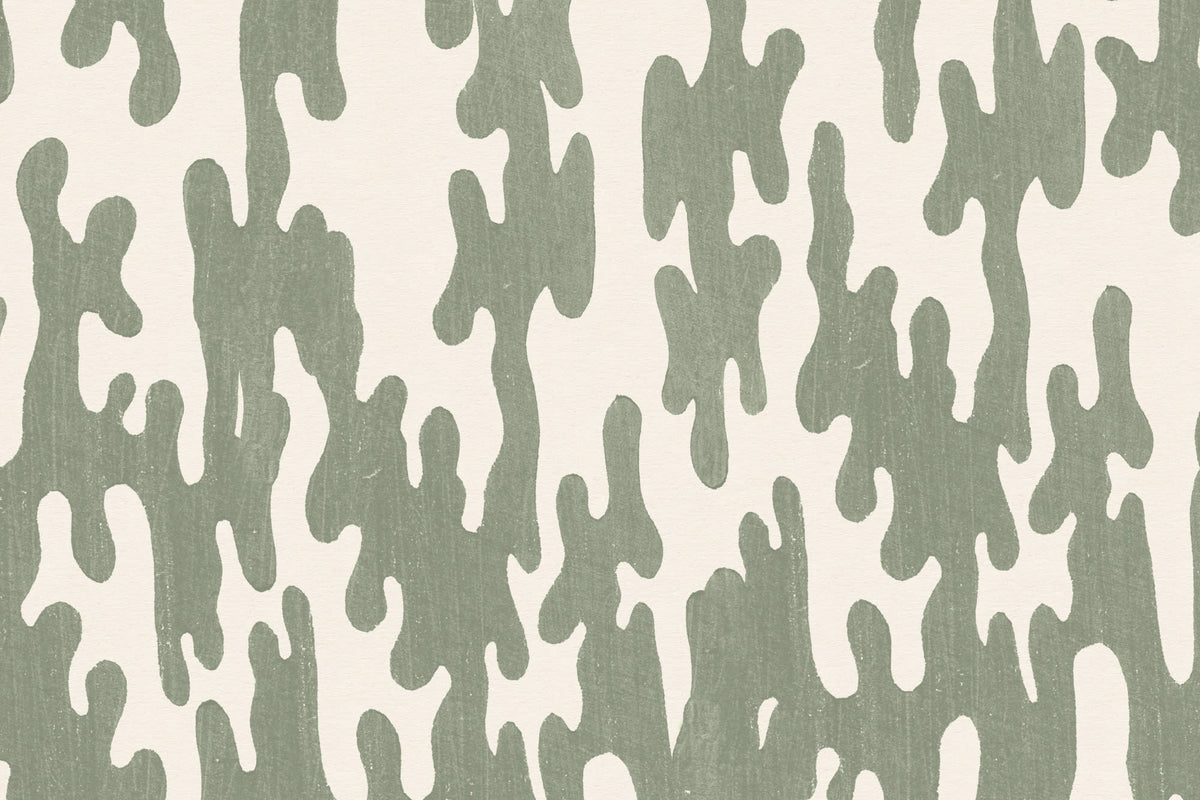 Mokuhanga Green wallpaper by Hovia