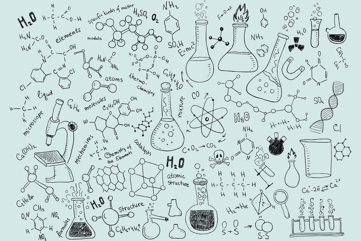 Molecule Blue mural by Hovia