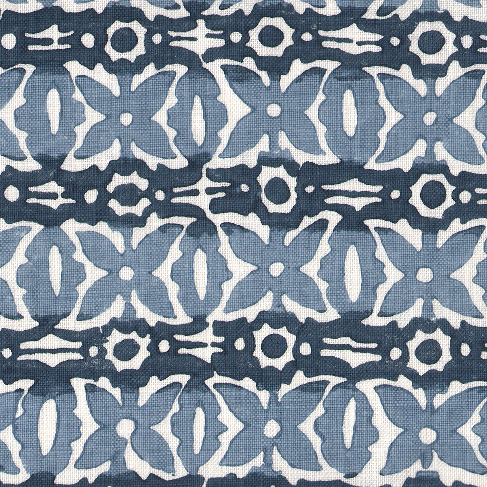 Monarch Handblock Fabric by Galbraith & Paul in Denim