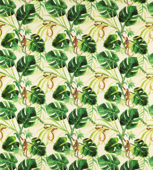 Monkey Business Outdoor Fabric by Clarke & Clarke Natural
