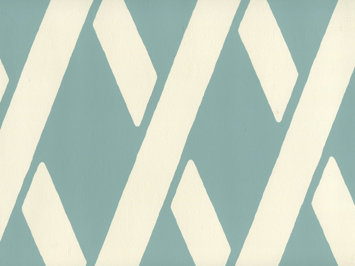 Montecito Bamboo Turquoise on Off White wallpaper by Cloth & Paper