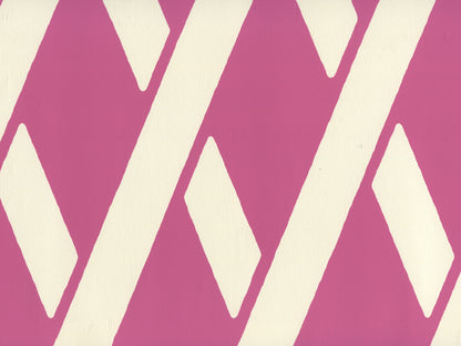 Montecito Bamboo Flamingo on Off White wallpaper by Cloth & Paper