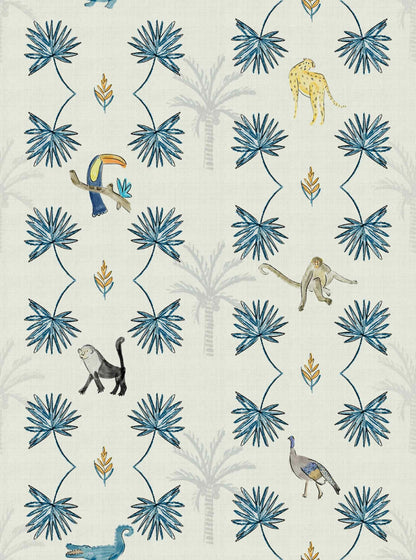 Monteverde wallpaper by Coordonné in Blue, flat pattern view