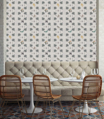Monteverde wallpaper by Coordonné in Off, shown in a styled room