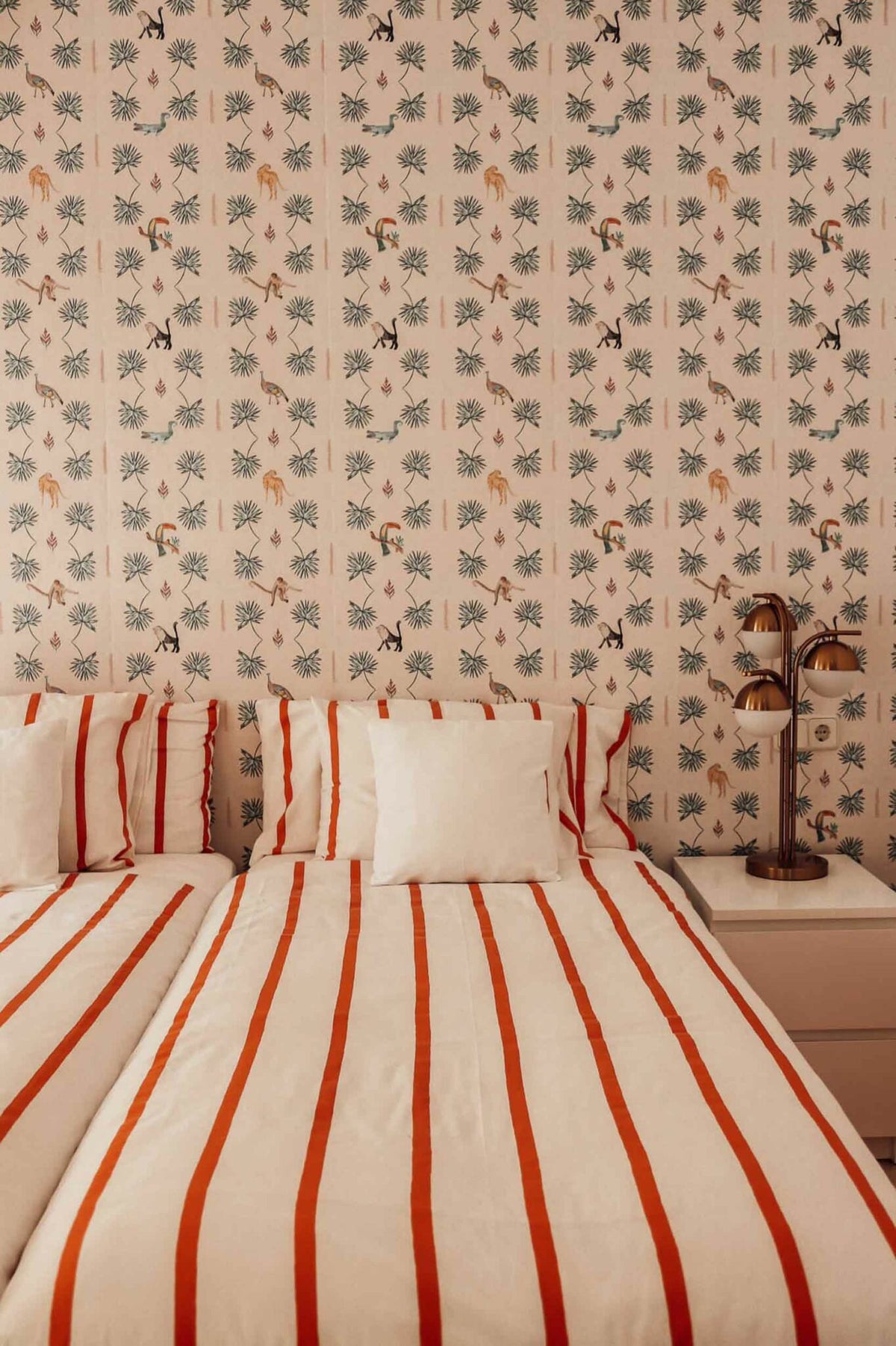 Monteverde wallpaper by Coordonné in Pink, shown in a styled room