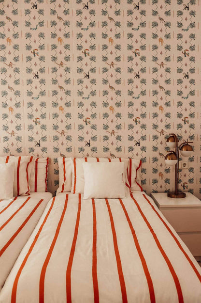 Monteverde wallpaper by Coordonné in Pink, shown in a styled room